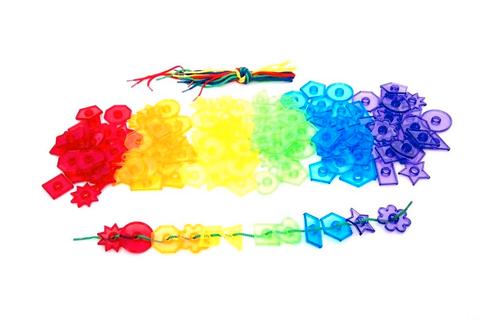 Commotion Geometrische rijgvormen (transparant), Kinderen en Baby's, Speelgoed | Educatief en Creatief, Nieuw, Ophalen of Verzenden