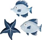 Sealife Vissen en Zeester Maritiem Metaal 2,7 cm 3 Soorten, Nieuw
