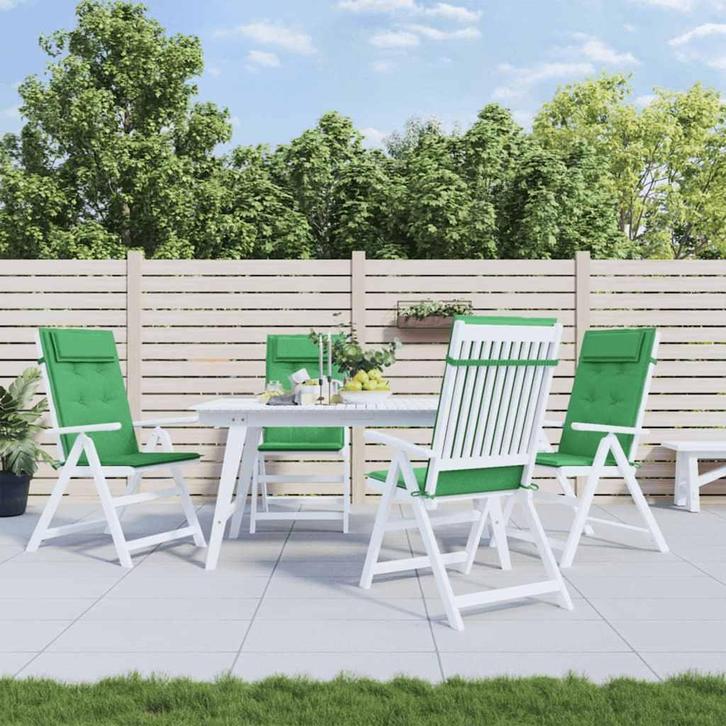 vidaXL Stoelkussens 4 st hoge rug oxford stof groen, Huis en Inrichting, Woonaccessoires | Kussens, Nieuw, Verzenden