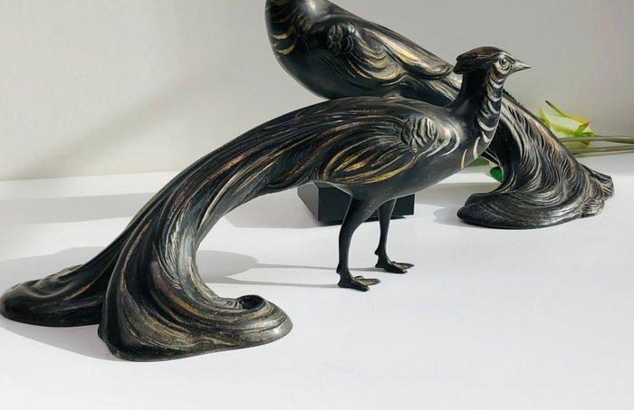Beeld, Fazanten - 20 cm - Gepatineerd brons - 1920, Antiek en Kunst, Kunst | Designobjecten
