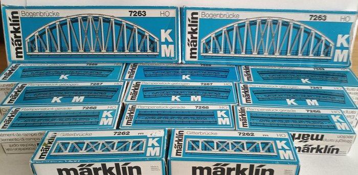 Märklin H0 - 7262/63/67/68/7569 - Bruggen (22) - Bruggen K-M, Hobby en Vrije tijd, Modeltreinen | H0