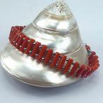 Bloedkoraal - Zilver - Armband - Mediterraan koraal