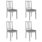 vidaXL Chaises à manger avec coussins lot de 4 gris bois, Maison & Meubles, Verzenden, Neuf