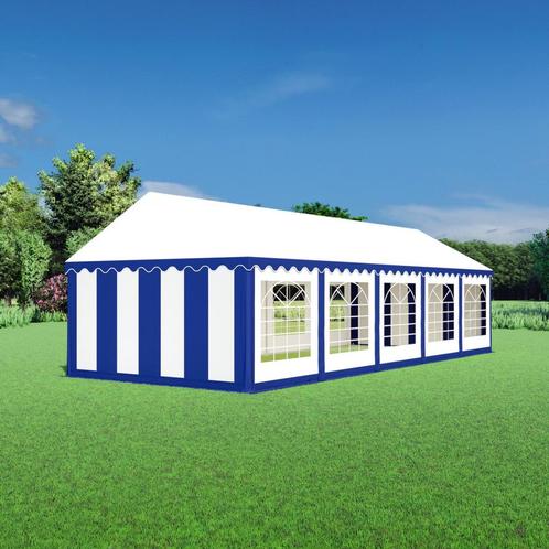 Partytent 4x10 PVC - Classic | Blauw / wit, Tuin en Terras, Partytenten, 8 meter of meer, Partytent, Nieuw, 4 tot 6 meter, Verzenden
