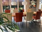 Leren eetkamerstoelen met wieltjes en hoge rug -, Ophalen of Verzenden, Nieuw, Eén