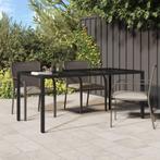 vidaXL Table de jardin Noir 190x90x75 cm Verre, Verzenden
