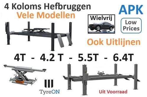 4 Koloms Hefbrug 4 - 5,5 - 6,4T Ook Uitlijnen, Wielvrij, APK, Auto diversen, Autogereedschap, Nieuw