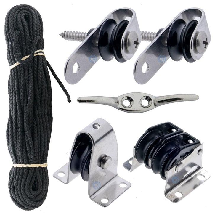 RVS Schaduwdoek katrolset - AISI316, Tuin en Terras, Overige Tuin en Terras, Verzenden