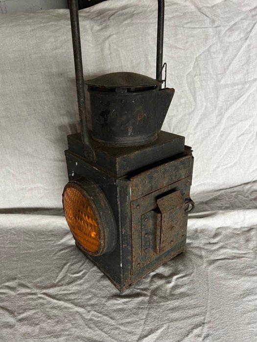 Olielamp - Metaal - Spoorweg lamp antiek, Antiek en Kunst, Antiek | Overige Antiek