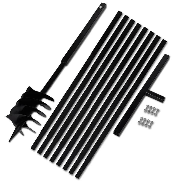 vidaXL Grondboor met handvat 180 mm en verlengstukken 9 m, Doe-het-zelf en Bouw, Gereedschap | Handgereedschap, Nieuw, Verzenden