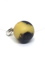 Ronde kraal Baltisch barnsteen hanger Zilver 925 - Barnsteen, Verzamelen, Mineralen en Fossielen