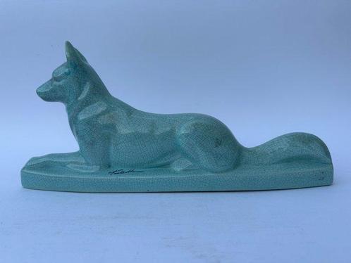 Fontinelle - Sculpture, Art Deco Hond - 18.5 cm - Céramique, Antiquités & Art, Antiquités | Verre & Cristal