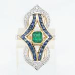IGI  - (Emerald) 0.82 Ct, (Blue) Sapphire & Diamond Combo