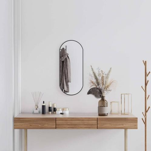 vidaXL Wandspiegel 70x30 cm ovaal zwart, Huis en Inrichting, Woonaccessoires | Spiegels, Nieuw, Verzenden