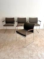 Simon Gavina - Chaise (4) - Bois, Métal, Textile, Antiek en Kunst