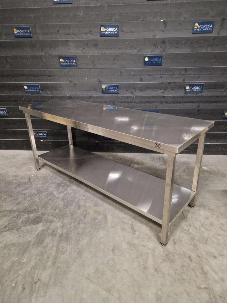 Werktafel | RVS | 200cm, Zakelijke goederen, Horeca | Meubilair en Inrichting, Gebruikt