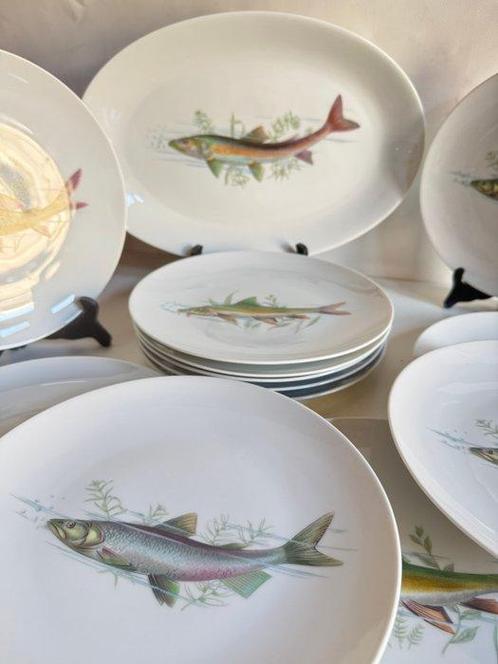 Sarreguemines, BAVARIA - Winterling - Service à poisson (15), Antiek en Kunst, Antiek | Meubels | Tafels