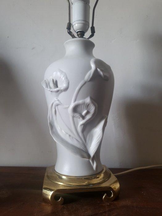 Staande lamp - Porselein - Calla lily biscuit lamp, Antiek en Kunst, Curiosa en Brocante