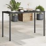 vidaXL Table de jardin dessus en verre noir 115x54x74cm, Verzenden