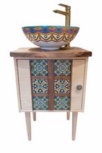 Vintage Wasbak - Szafka z umywalk - misa - rcznie robiona, Antiek en Kunst