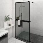 vidaXL Paroi de douche avec étagère Noir 100x195cm Verre, Verzenden, Neuf