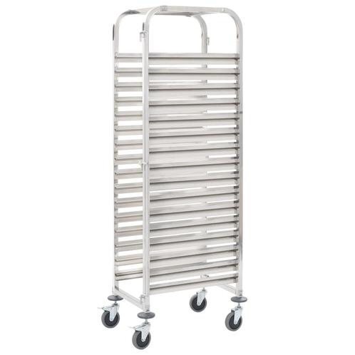 vidaXL Keukentrolley 16-laags 38x55x163 cm roestvrij staal, Huis en Inrichting, Keuken | Keukenbenodigdheden, Nieuw, Verzenden