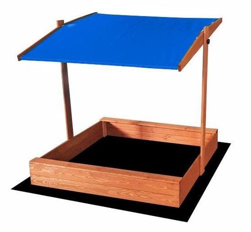 Zandbak - met deksel en dak - hout - 120x120 cm - blauw, Kinderen en Baby's, Speelgoed | Buiten | Zandbakken, Nieuw, Ophalen of Verzenden