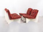 Fauteuil - Hout, Textiel - Vierdelig lounge fauteuils-sets