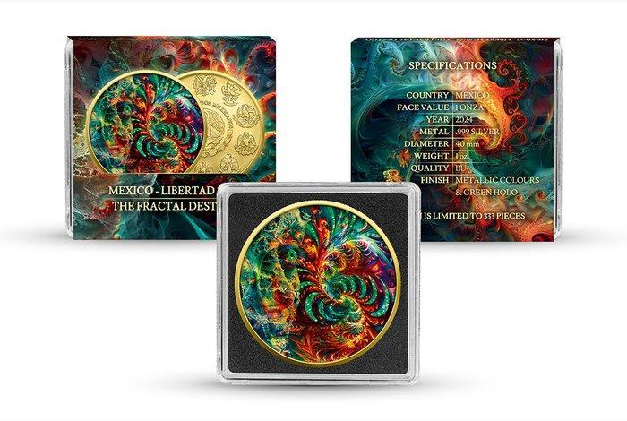 Mexico. 1 Onza 2024 Libertad “Fractal Destiny” – 1 oz Silver, Postzegels en Munten, Munten | Europa | Niet-Euromunten