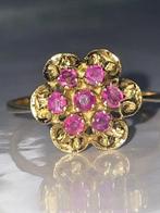 Ring - 18 karaat Geel goud Robijn - Robijn, Handtassen en Accessoires, Ringen, Nieuw