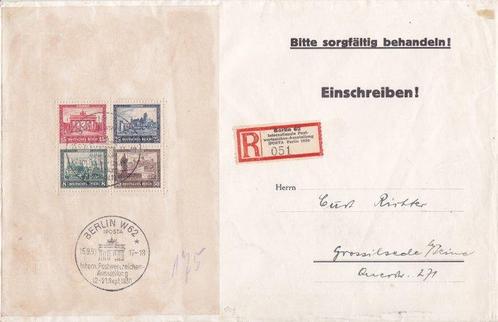 Duitse Rijk 1930 - Aangetekende brief met blok 1 op brief -, Postzegels en Munten, Postzegels | Europa | Duitsland
