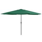 vidaXL Parasol met metalen paal 390 cm groen, Tuin en Terras, Verzenden, Nieuw