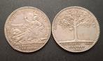 France. Louis XV (1715-1774). Lot de 2 jetons en argent, Postzegels en Munten