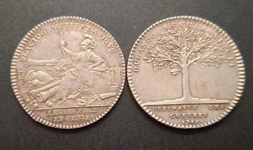 France. Louis XV (1715-1774). Lot de 2 jetons en argent, Postzegels en Munten, Munten en Bankbiljetten | Toebehoren