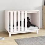 vidaXL Hondenhok 90x60x67 cm massief grenenhout wit, Verzenden, Nieuw