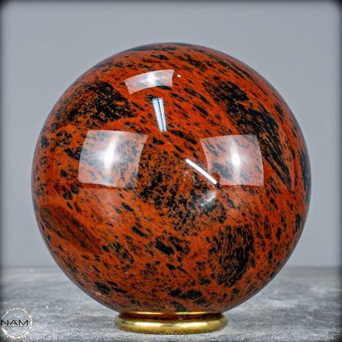 Très rare acajou-obsidienne Sphère, du Mexique- 1166.66 g, Verzamelen, Dierenverzamelingen