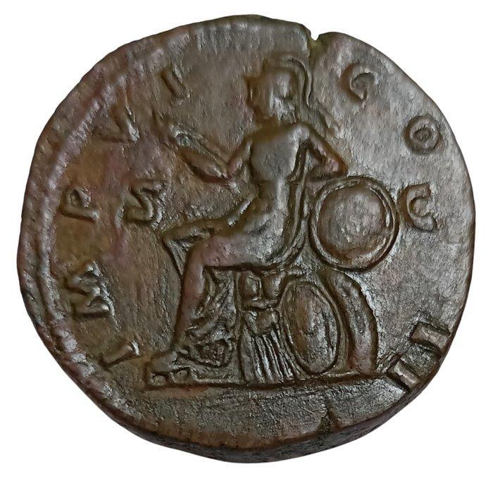 Romeinse Rijk. Marcus Aurelius (AD 161-180). Sestertius Rome, Postzegels en Munten, Munten | Europa | Niet-Euromunten