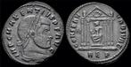 307-312ad Roman Maxentius Ae follis Roma in hexastyle tem..., Verzenden