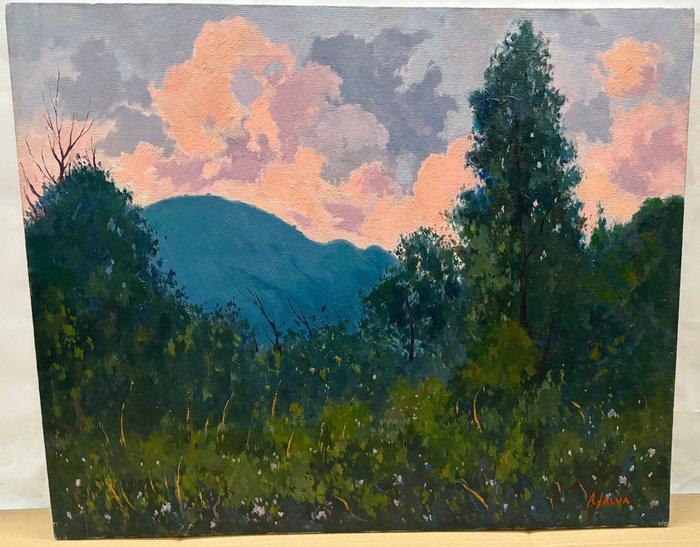 Rafael Salvá Balaguer (1904- ?) - Paisaje al crepúsculo, Antiquités & Art, Art | Peinture | Classique