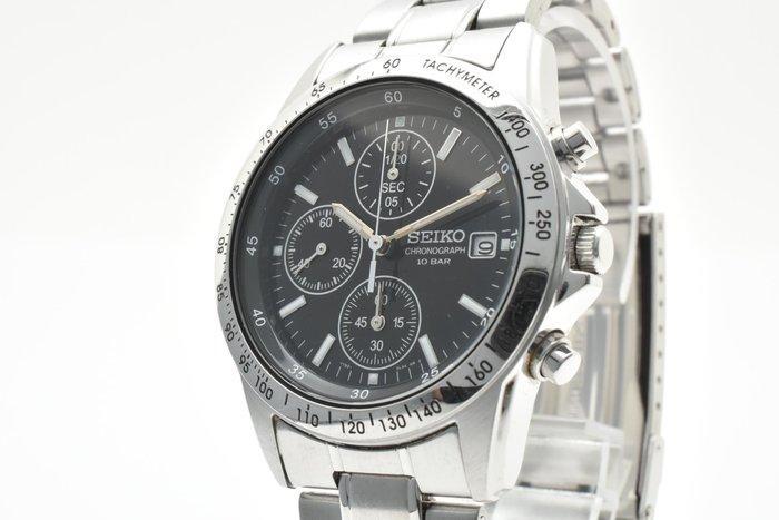 Seiko - Chronograph Stainless Steel Quartz Sports Watch -, Handtassen en Accessoires, Horloges | Antiek
