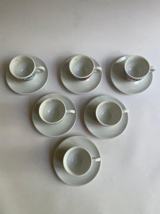 Illy - Sandro Chia - Kop en schotel (6) - Porselein, Antiek en Kunst, Antiek | Meubels | Tafels