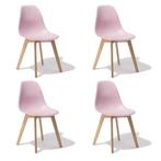Betaalbare set van 4 duurzame roze eetkamerstoelen - KITO, Huis en Inrichting, Stijlvol en praktisch, Overige kleuren, Nieuw, Ophalen of Verzenden