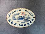 Geëmailleerd bord kdf wagen - World War II - Emaille bord -, Antiek en Kunst