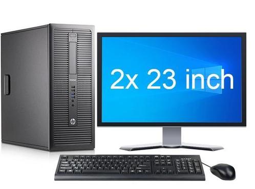 HP EliteDesk 800 G1 TWR i7 4e Gen + 2x 23 Monitor + 2 jaar, Informatique & Logiciels, Ordinateurs de bureau, Enlèvement ou Envoi