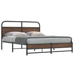 vidaXL Bedframe zonder matras metaal bruin eikenkleurig, Huis en Inrichting, Verzenden, Nieuw