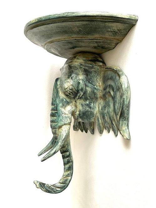 Sculpture, Elephant - 37.5 cm - Gepatineerd houten, Antiek en Kunst, Kunst | Designobjecten