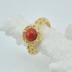 Bloedkoraal - Verguld, Zilver - Ring - Middellandse Zee, Antiek en Kunst