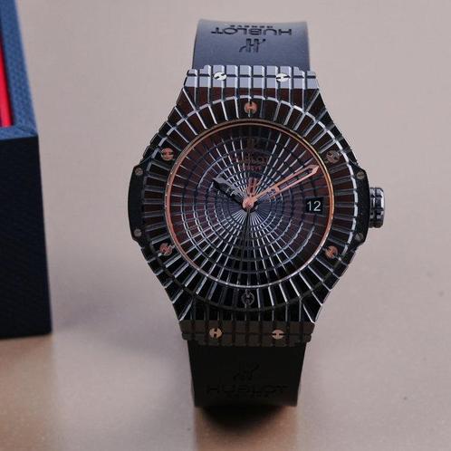 Hublot - Big Bang Caviar Black Ceramic - 346.CX.1800.RX -, Handtassen en Accessoires, Horloges | Heren