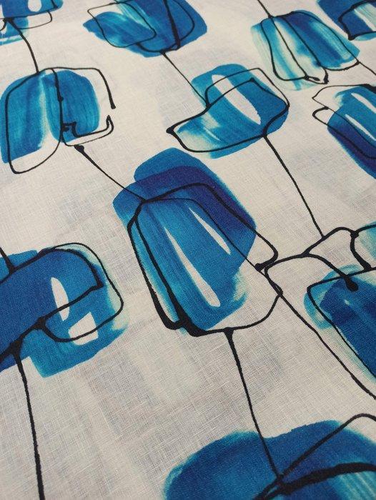 A308 - 570 x 150 cm - Pregiato puro lino 100%, italiano -, Antiek en Kunst, Antiek | Tapijten, Tafelkleden en Textiel