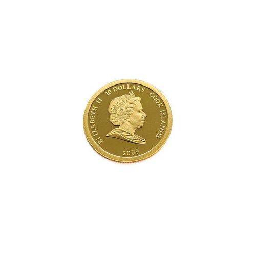 Îles Cook. 10 Dollars 2009 - Knut Hamsun, Postzegels en Munten, Edelmetalen en Baren